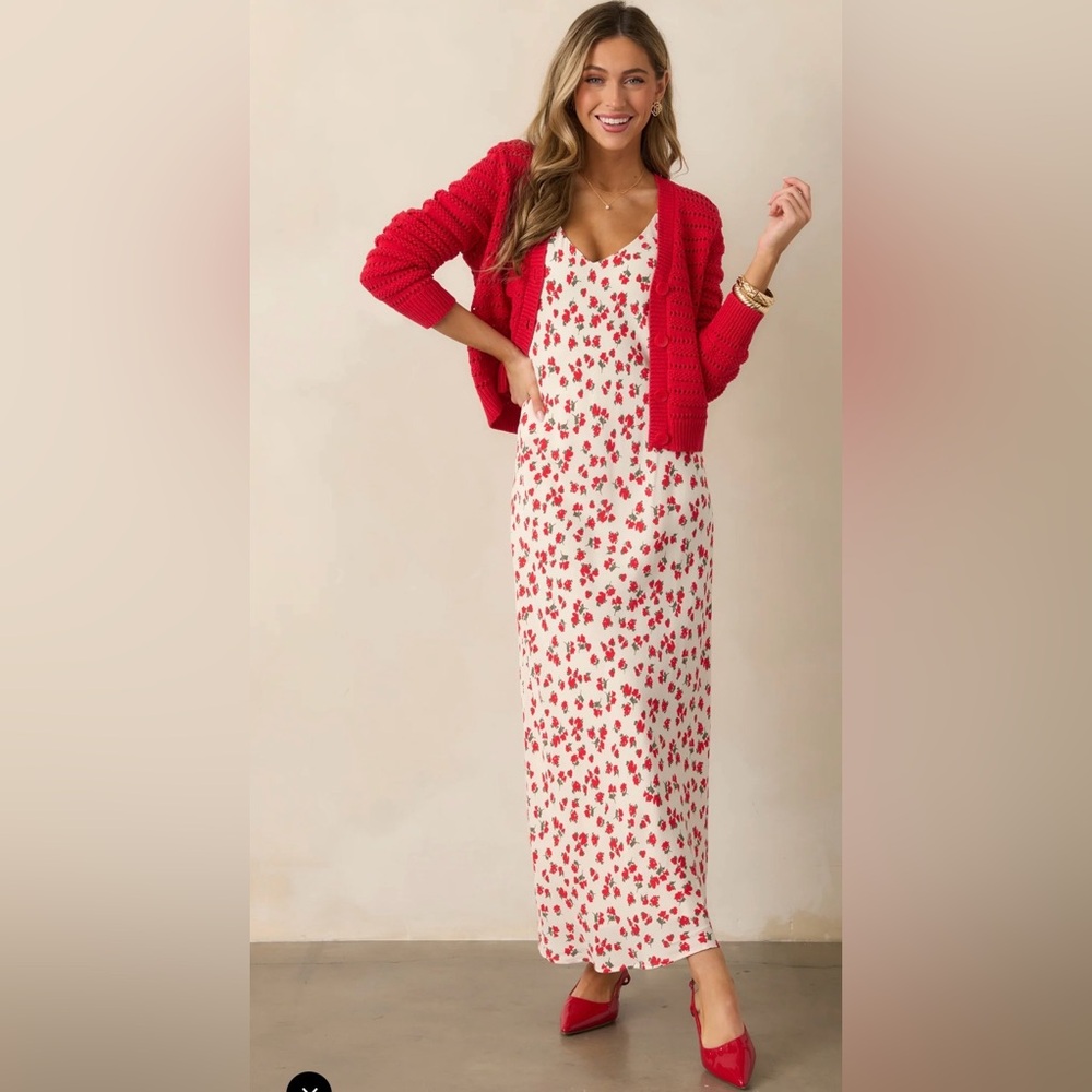 Z SUPPLY HANA LA ROSA IVORY SEA SALT DITSY MAXI DRESS - Picture 2 of 9